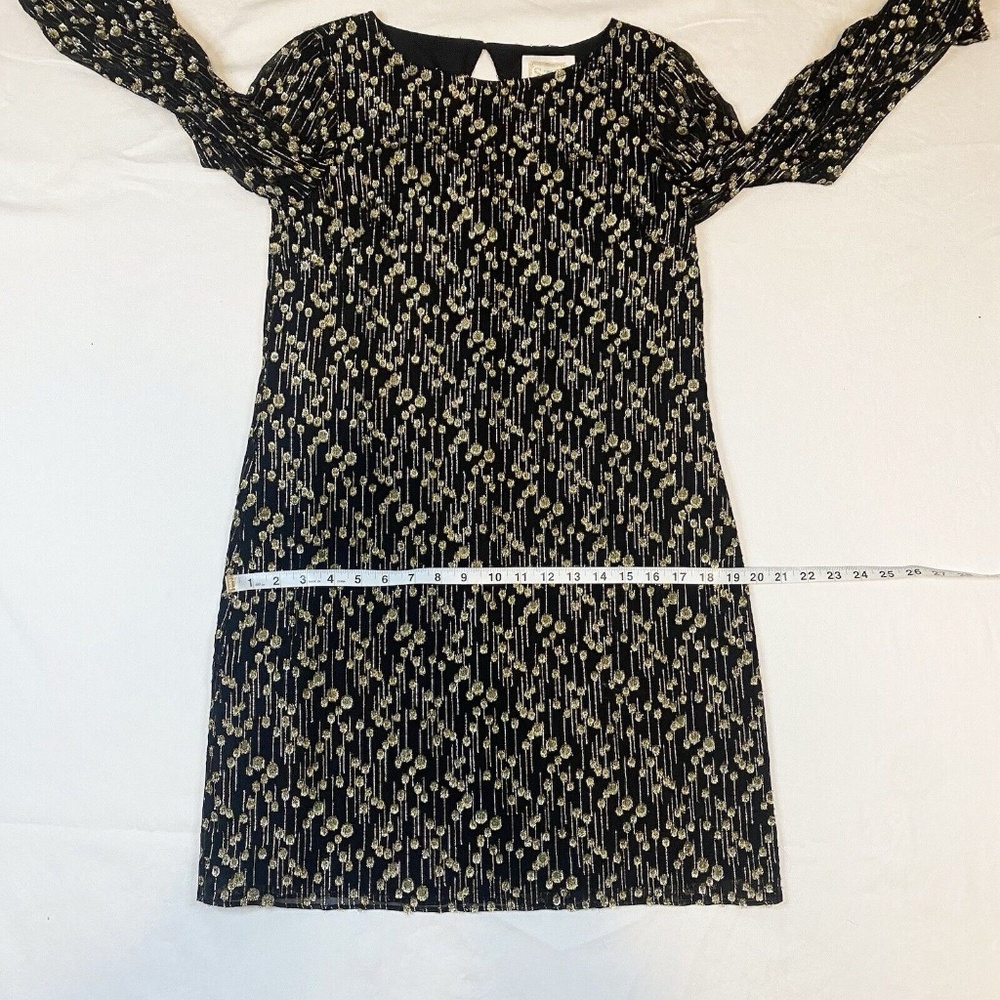 Sail To Sable Clifton Black Dress Size 4 Long Sleeve Metallic Gold Dot NWT $198 - Picture 7 of 16